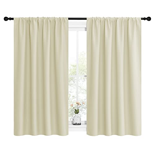 Kitchen Curtains (Beige / 42"W x 54"L (Pack of 2))