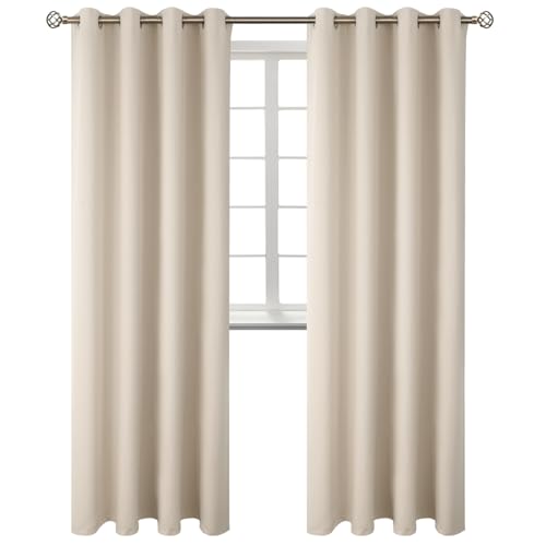 Champagne Room Darkening Curtains 95 Inch for Living Room (Champagne / 52"W x 95"L (Pack of 2))