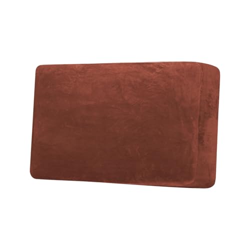 Velvet Stretch Individual Couch Cushion Cover Plush Slipcover for Loveseat Sofa Furniture Protector Seat Cover (Rust / 1 Cushion Loveseat)
