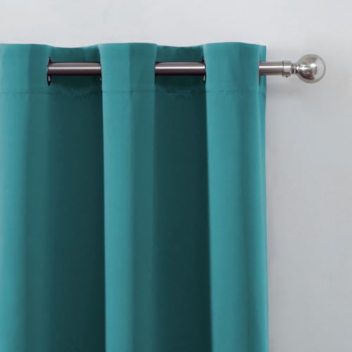 Blackout Curtains 52 x 120 Inch Long Sea Teal Curtains Set of 2 Panels Room Darkening Curtains for Bedroom and Living Room (Sea Teal / 52"W x 120"L (Pack of 2))