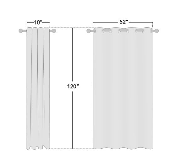 Blackout Navy Blue Curtains 120 inch Length (Navy / 52"W x 120"L (Pack of 1))