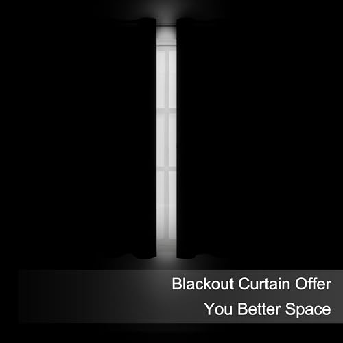 Black Blackout Curtains 66 x 63 Inch Length (Black / 66"W x 63"L (Pack of 2))