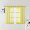Sheer Curtains 63 Inch Length 2 Panels (Lemon / 42"W x 63"L (Pack of 2))