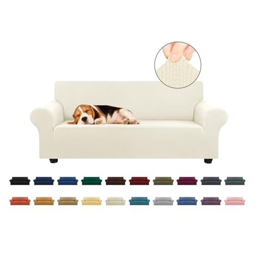 Stretch Loveseat Couch Cover (Beige / Medium)