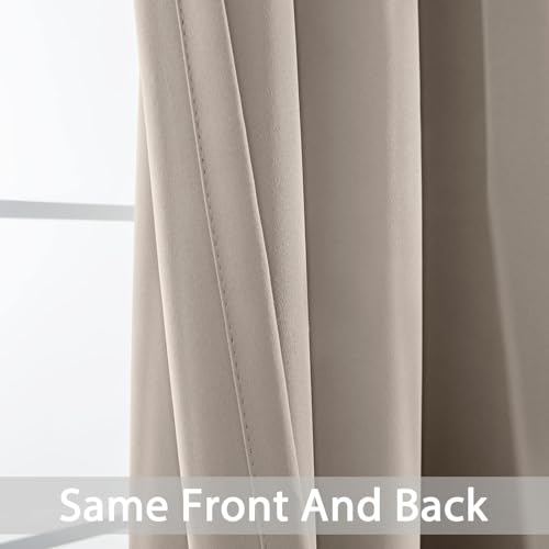 Blackout Curtains 38x36 inch Natural Thermal Drapes (Natural / 38"W x 36"L (Pack of 2))