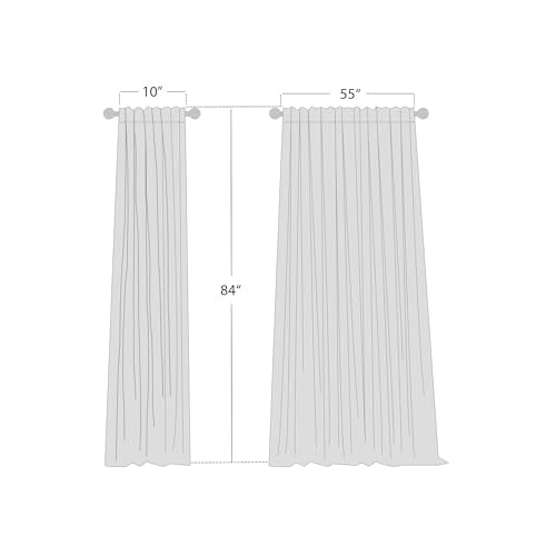 Vanilla Thick Linen Curtains 84 Inches Long (Vanilla / 55"W x 84"L (Pack of 2))