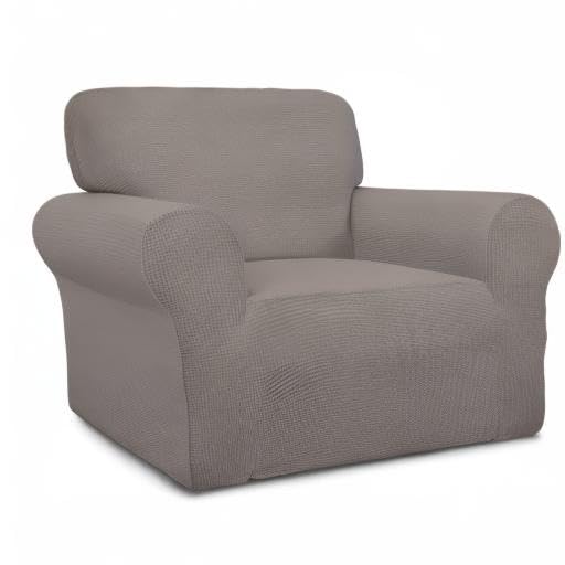Stretch Chair Slipcover with Arm Washable Taupe (Small Chair / Taupe)