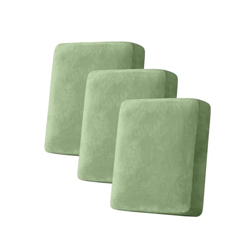 Couch Cover Stretch Velvet Sofa Cushion Cover 3 (Avocado Green / 3PC Seater or Backrest)