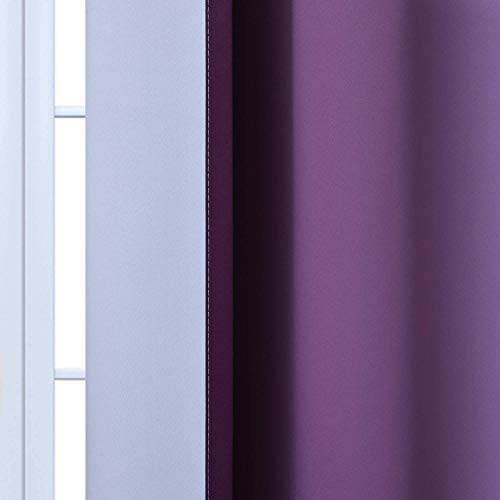 Ombre Curtains Purple and Greyish White for Living Room (62"W x 84"L (Pack of 2) / Purple)