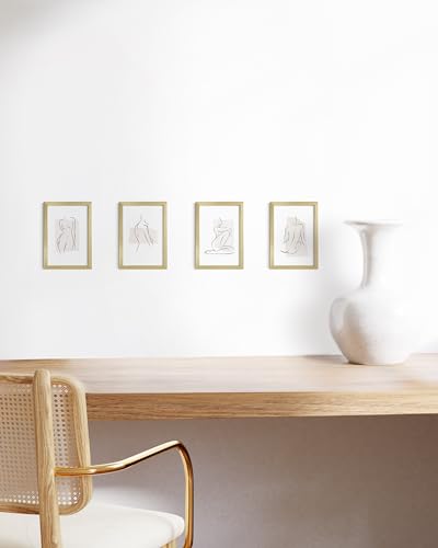 4x6 Gold Metal Picture Frames (Set of 04 / Gold Metal / 4x6 in)
