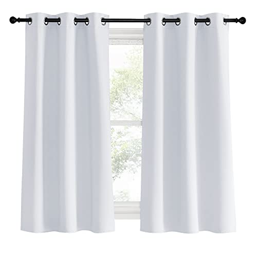 Bedroom Curtains 2 Panels Set (Greyish White / 34"W x 60"L (Pack of 2))