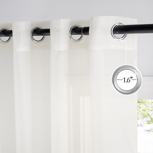 Natural Sheer Bedroom Curtains 84 Inches Long (Natural / 54"W x 84"L (Pack of 2))