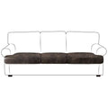 Leather Look Couch Cushion Covers Sofa Seat Slipcovers Sets Couches Furniture Protector for Sectional Armchair Loveseat Pets Kids Stretch Spandex Fabric (3 T-Cushion Sofa / Brown)