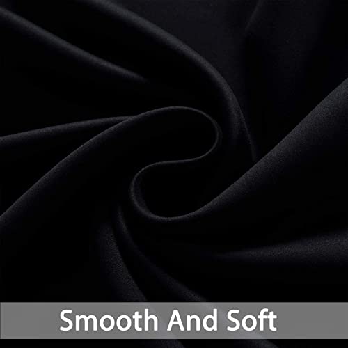 Blackout Curtains 38x90 inch Black Thermal Drapes (Black / 38"W x 90"L (Pack of 2))