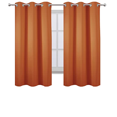Orange Blackout Curtains 38 x 63 Inch Length (Orange / 38"W x 63"L (Pack of 2))