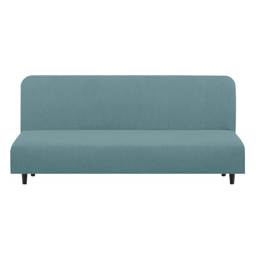 Stretch Futon Cover Armless Bed Slipcover (Light Blue / Futon)