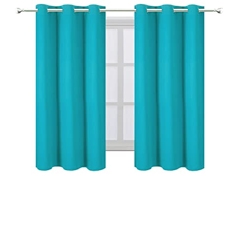 Teal Blackout Curtains 34 x 54 Inch Length (Teal / 34"W x 54"L (Pack of 2))
