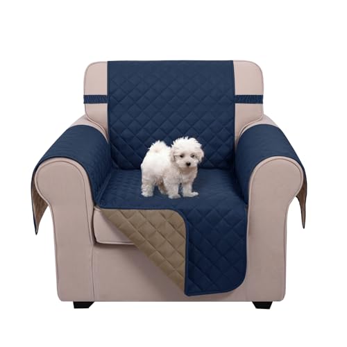 Reversible Oversized 28''Chair Covers (Navy/Taupe / 28''oversized Armchair)