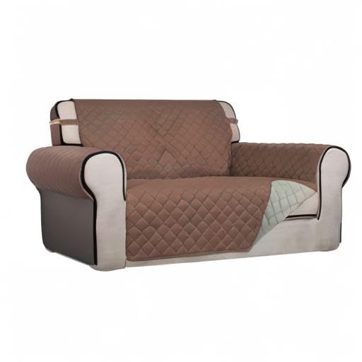 Reversible Quilted Sofa Cover (Medium / Brown/Beige)