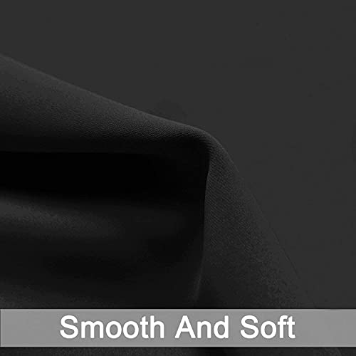 Room Darkening Curtains 42x63 inch Length Black (Black / 42"W x 63"L (Pack of 2))