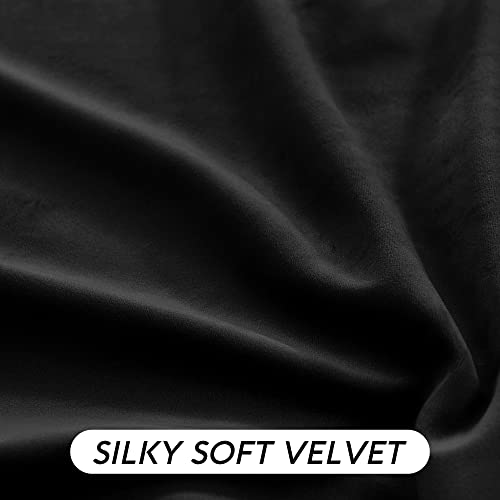 Velvet Curtains 108 inches Long (Black / 52"W x 108"L (Pack of 2))