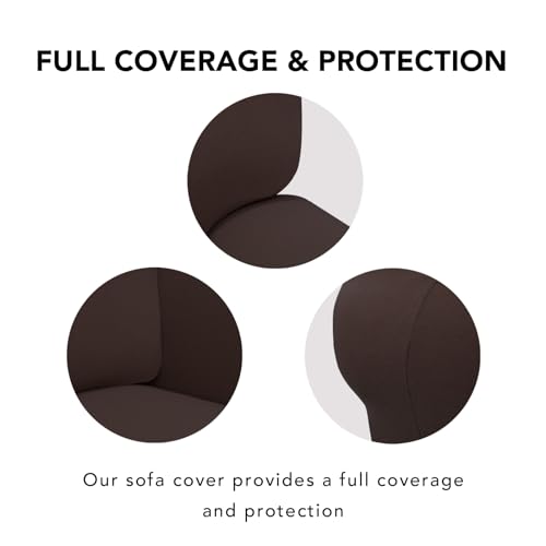 Super Stretch Sofa Slipcover (Medium-XL Oversized Loveseat / Chocolate)