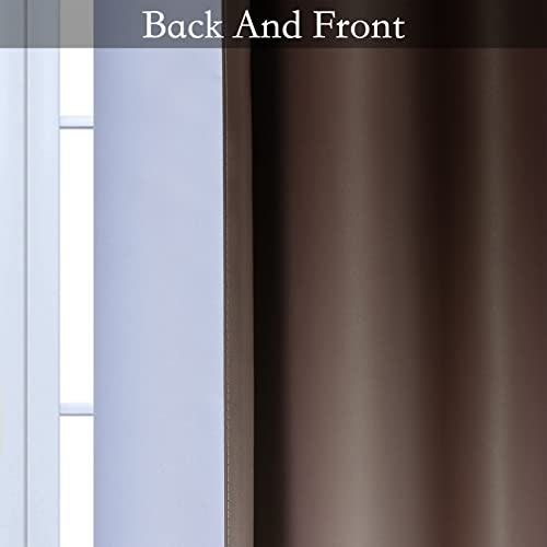 Brown to Grey White Ombre Room Darkening Curtains 84 Inch (52"W x 84"L (Pack of 2) / Brown to Grayish White)