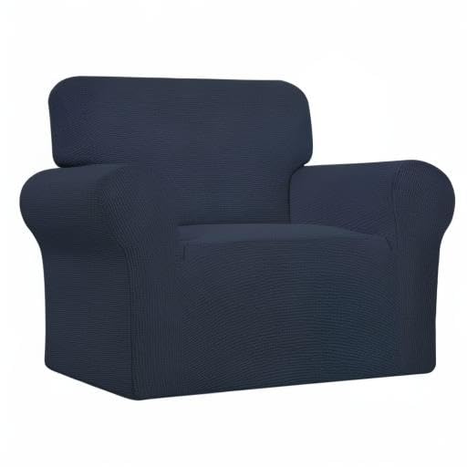 Stretch Chair Slipcover with Arm Washable Dark Blue (Small Chair / Dark Blue)