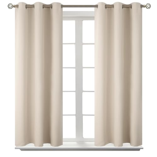 Short Curtains for Small Window 54 Inch Long (Champagne / 38"W x 54"L (Pack of 2))