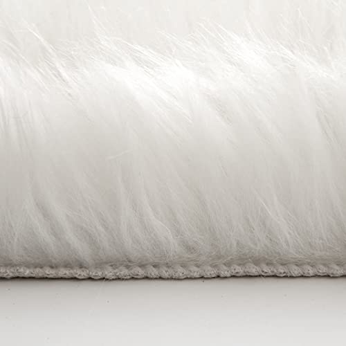 Fluffy Area Rug 2'x3' Cloud Faux Fur Sheepskin Rug for Bedroom White (2' x 3' (Cloud) / White)