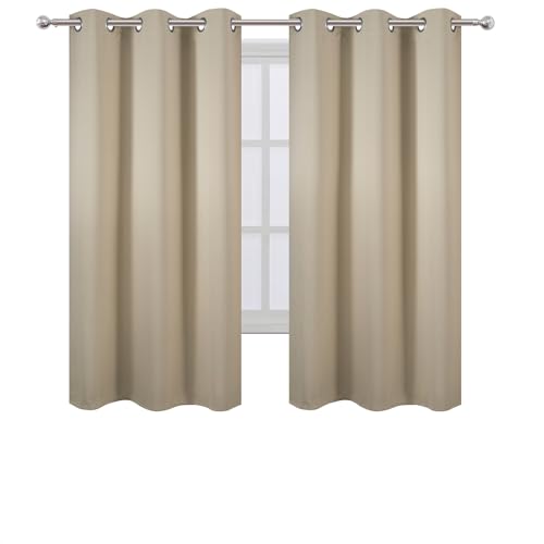 Blackout Curtains 40 x 63 inch (Beige / 40"W x 63"L (Pack of 2))