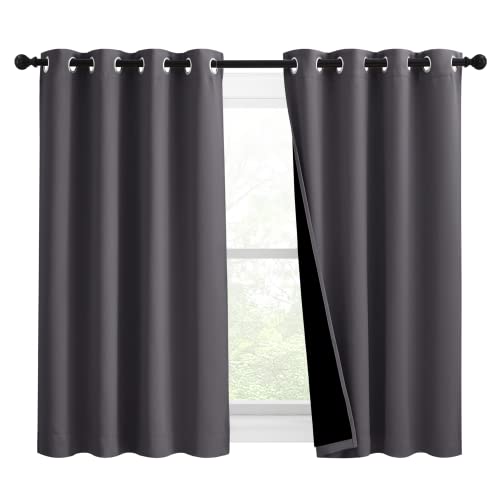 100% Blackout Blinds (Grey / 46"W x 45"L (Pack of 2))