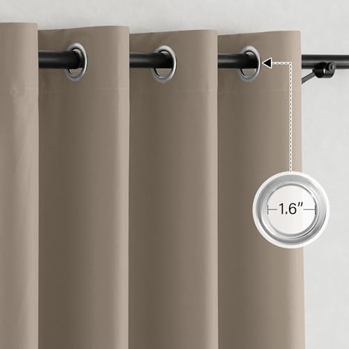 100% Blackout Tan Curtains 96 inch Long (Tan / 52"W x 96"L (Pack of 2))
