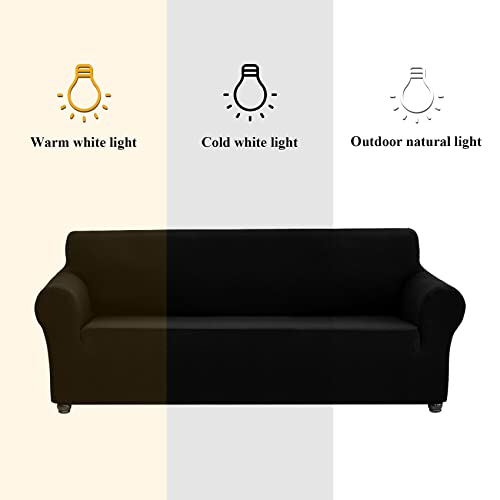 Stretch Chair Couch Cover (Black / Small（35" - 55"）)