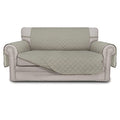 Reversible Loveseat Couch Cover for 2 Cushion Couch Sofa Cover for Dogs Water Resistant Furniture Protector with Foam Sticks Elastic Straps for Pet (Beige/Beige / Medium Loveseat)