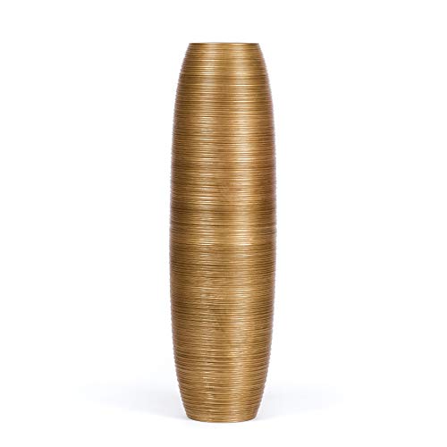 Large Floor Vase 34 inches Mango Wood for Pampas Grass (34 inches / Gold)
