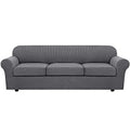 4 Piece Stretch Sofa Covers for 3 Cushion Couch Covers for Living Room Furniture Slipcovers (X-Large / Grey)