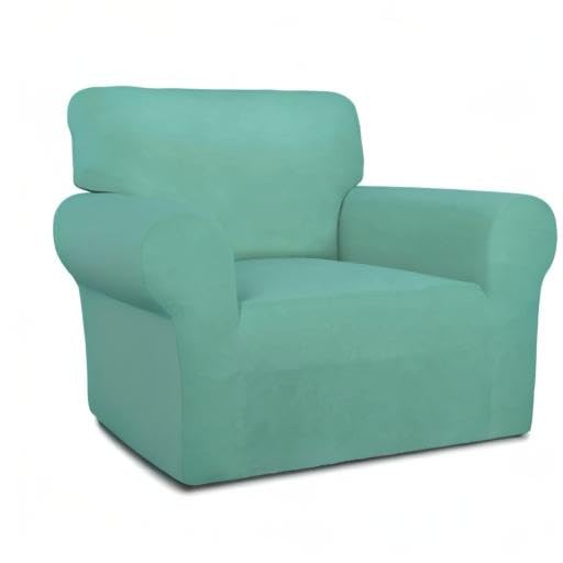 Super Stretch Chair Covers Fleece Couch Covers for Sofa Cyan (Small Chair / Cyan)