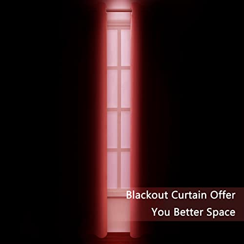 Blackout Curtains 52 x 95 inch (Bright Red / 52"W x 95"L (Pack of 2))
