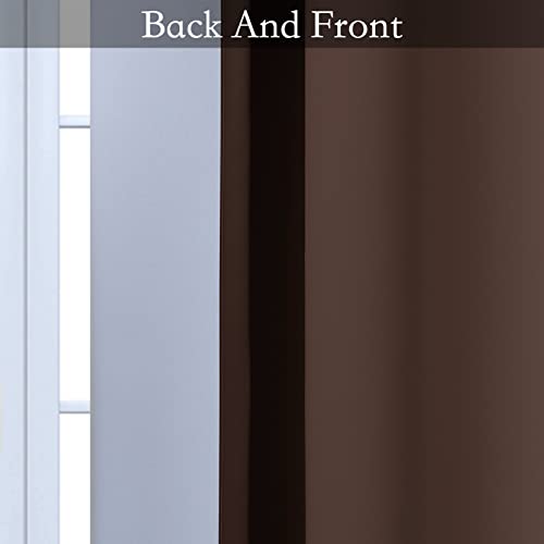 Ombre Brown to Grey White Curtains for Living Room 52Wx63L (52"W x 63"L (Pack of 2) / Brown)