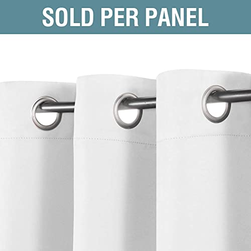 White Curtain 84 inches Long for Living Room Thermal Insulated Christmas Curtains Window Treatment Panel Bedroom Curtain for Door Thermal Curtains for Winter (52"W x 84"L (Pack of 1) / Pure White)