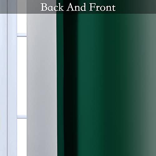 Ombre Dark Green to Grey White Curtains for Living Room 52Wx84L (52"W x 84"L (Pack of 2) / Dark Green)