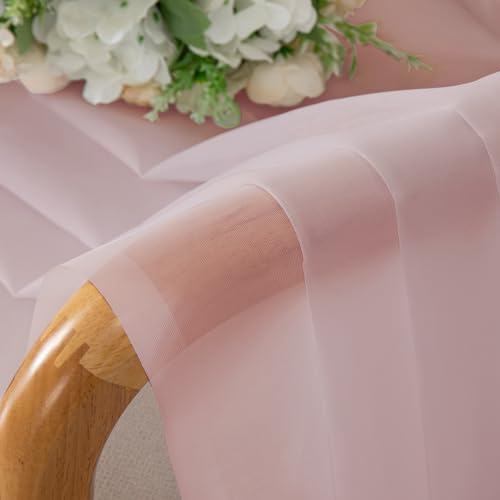 Sheer Valances for Windows (Blush Pink / 42"W x 14"L (Pack of 2))