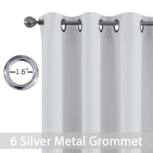 72 Inch Length 100% Blackout Curtains for Bedroom (Greyish White / 38"W x 72"L (Pack of 2))