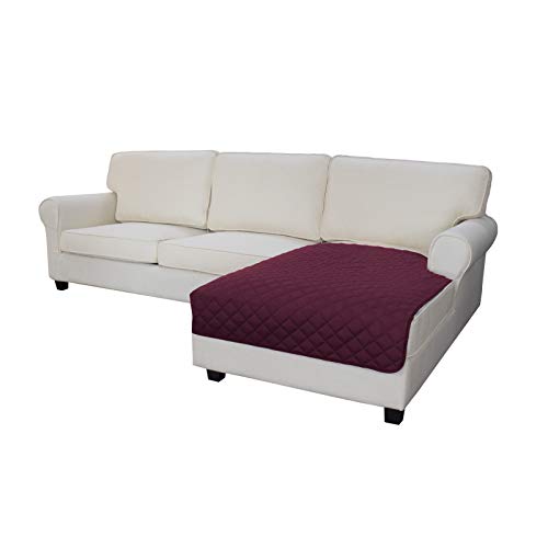 Sectional Couch Covers for Dogs L Shape Sofa Cover Reversible Sofa Slipcover Chaise Lounge Cover Furniture Protector Cover for Pets Dog Cat (42" x 68" / Wine/Wine)