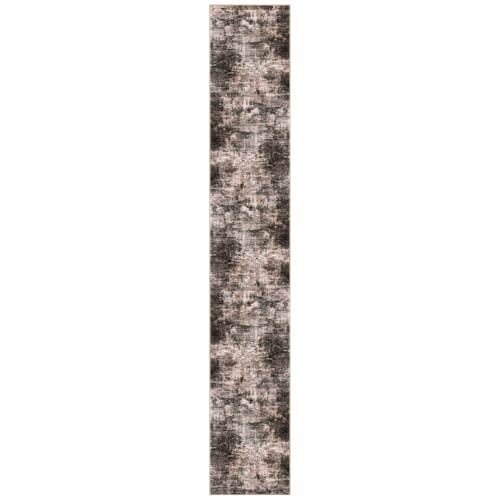 Abstract Runner Rug 3x18 Ft Washable Runners for Hallways (Brown/Rust / 3' x 18' (Rectangular))