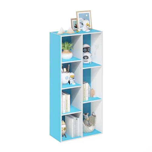 LUDER Book Shelf (White/Light Blue / 7-Cube)