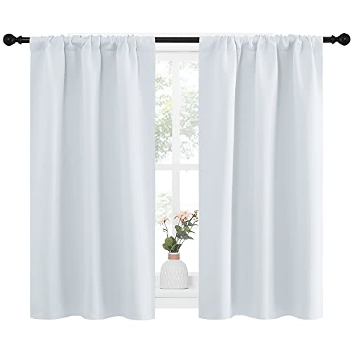 Greyish White Window Curtain Panels (Greyish White / 34"W x 45"L (Pack of 2))