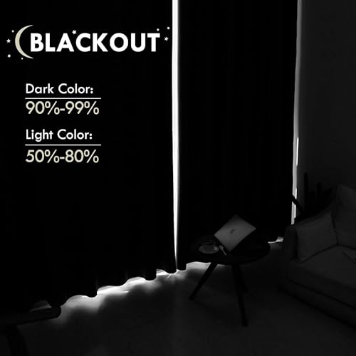 Wide Blackout Curtains for Bedroom 70 x 63 Inch Long Blush Pink (Blush Pink / 70"W x 63"L (Pack of 2))