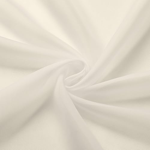 Cream Sheer Valances for Windows 2 Pack (Cream / 42"W x 14"L (Pack of 2))